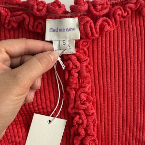 NWT Find Me Now Charlie Ruffle Knit Dress Small S Coral Transitional Fall - Picture 3 of 12
